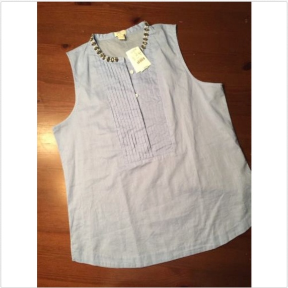 J. Crew Factory Tops - NWT J CREW Embellished blouse shirt Sz 10